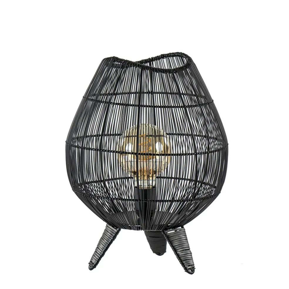 Kleine tafellamp Yumi mat zwart