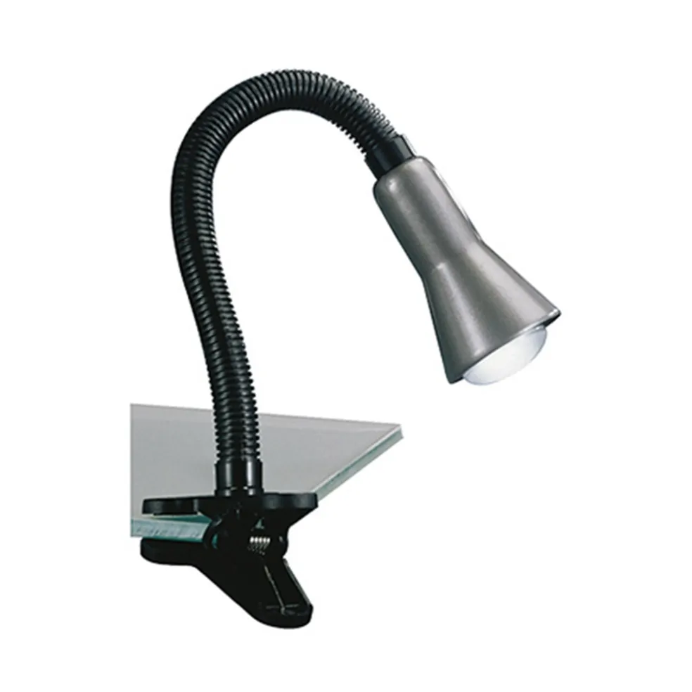 Klemplamp bureau/tafel zwart zilvergrijs