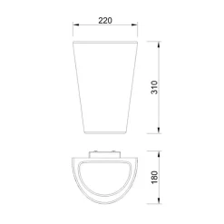 Kunststof buitenlamp wit IP54