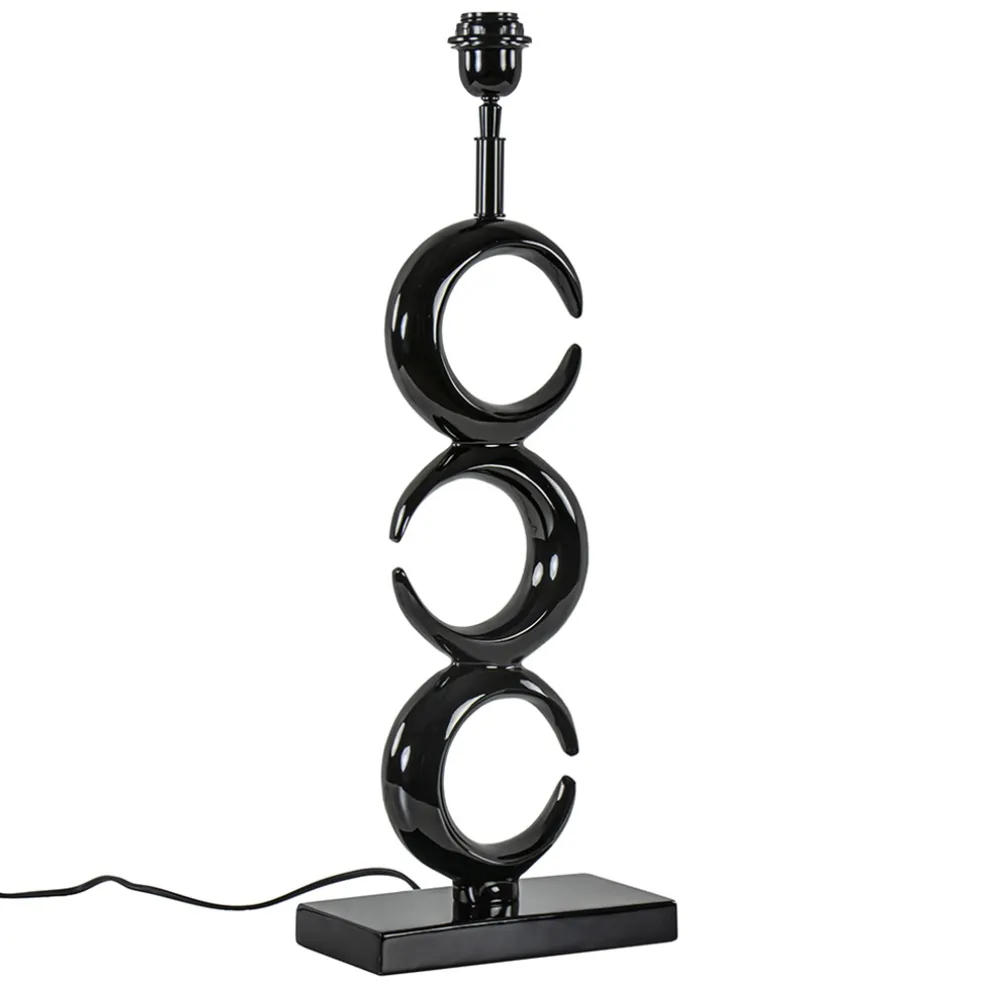 Lampvoet Maan shiny zwart exclusief kap