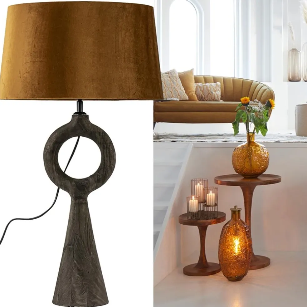 Lampvoet Sabuli hout donker bruin excl. kap