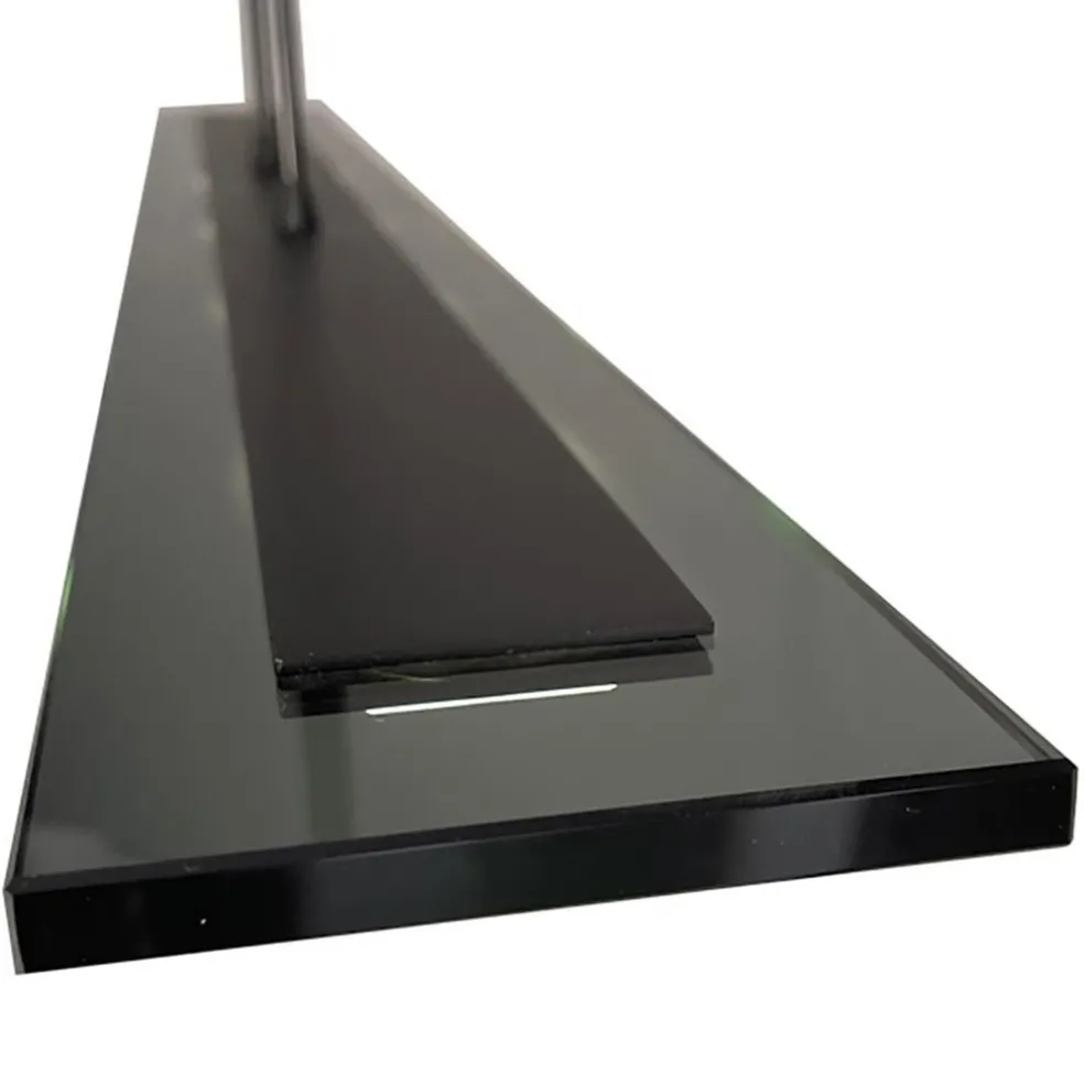 Langwerpige LED hanglamp zwart met smoke glas 170 cm