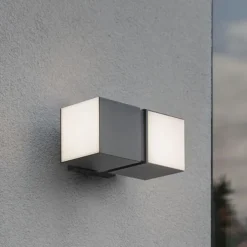 LED buitenlamp dubbele kubus draaibaar grijs IP54