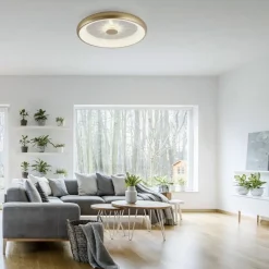 LED plafondlamp goud met kristaleffect