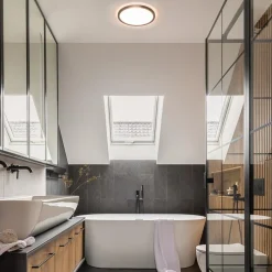 LED plafondlamp met 3 licht opties zwart rond