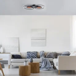 LED plafondlamp zwart ringen met RGB en memory