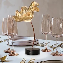 LED tafellamp Lafleur op battrij velvet