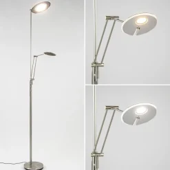LED uplighter met verstelbare leesarm nikkel