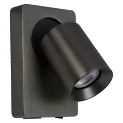 LED wandspot zwart staal met USB aansluiting