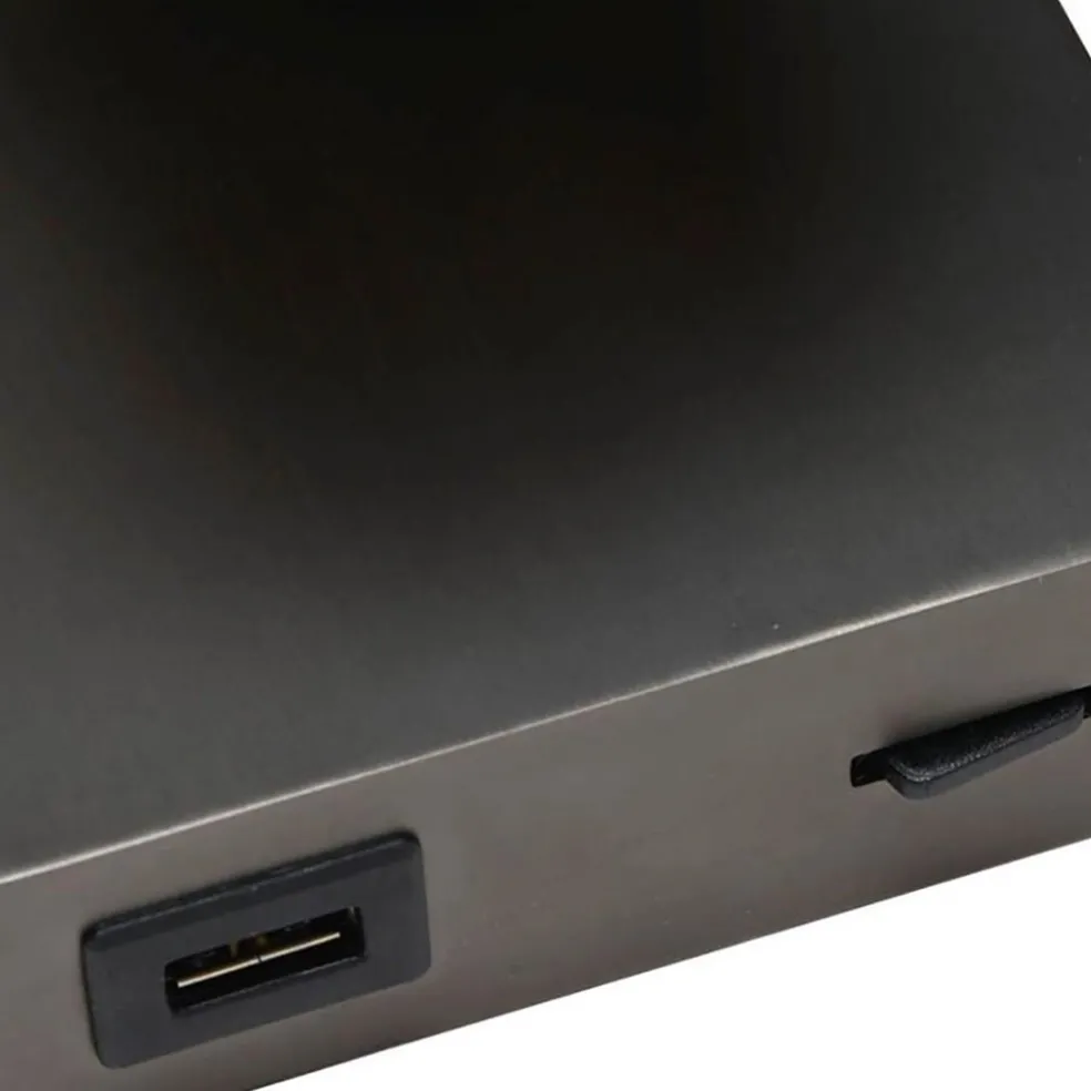 LED wandspot zwart staal met USB aansluiting