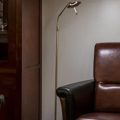 Leeslamp-vloerlamp LED messing dimbaar