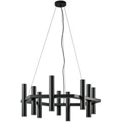 12-Lichts design hanglamp 6-hoekig mat zwart