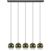 5-Lichts eettafelhanglamp gold gradient glas