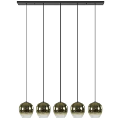 5-Lichts eettafelhanglamp gold gradient glas