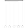 5-Lichts hanglamp chroom met helder glas en dimbaar LED