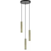 3-Lichts hanglamp cilinders mat zwart met goud rond