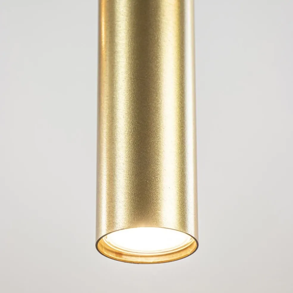 3-Lichts hanglamp cilinders mat zwart met goud rond