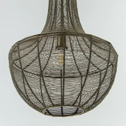 2-Lichts hanglamp Khedira mat zwart/brons