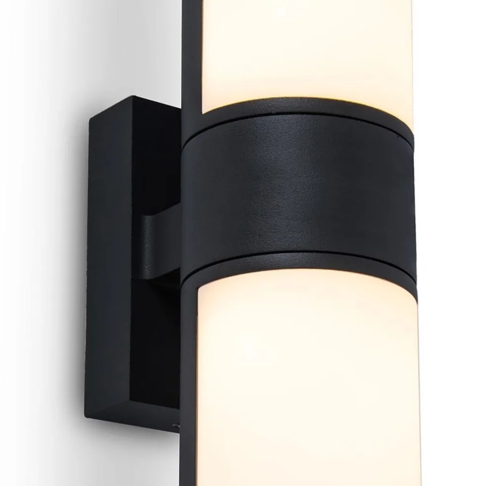 2-Lichts LED buitenlamp verstelbaar zwart aluminium