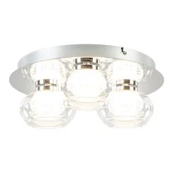 3-Lichts LED plafondlamp chroom met helder glas