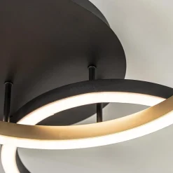 3-Lichts LED plafondlamp zwart/goud 3-standen dimbaar