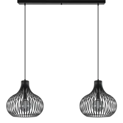 2-Lichts moderne hanglamp draad zwart