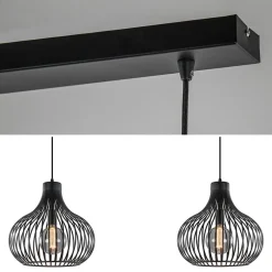 2-Lichts moderne hanglamp draad zwart