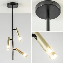 3-Lichts plafondlamp G9 zwart met goud