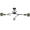 3-Lichts plafondlamp zwart met gouden pendels