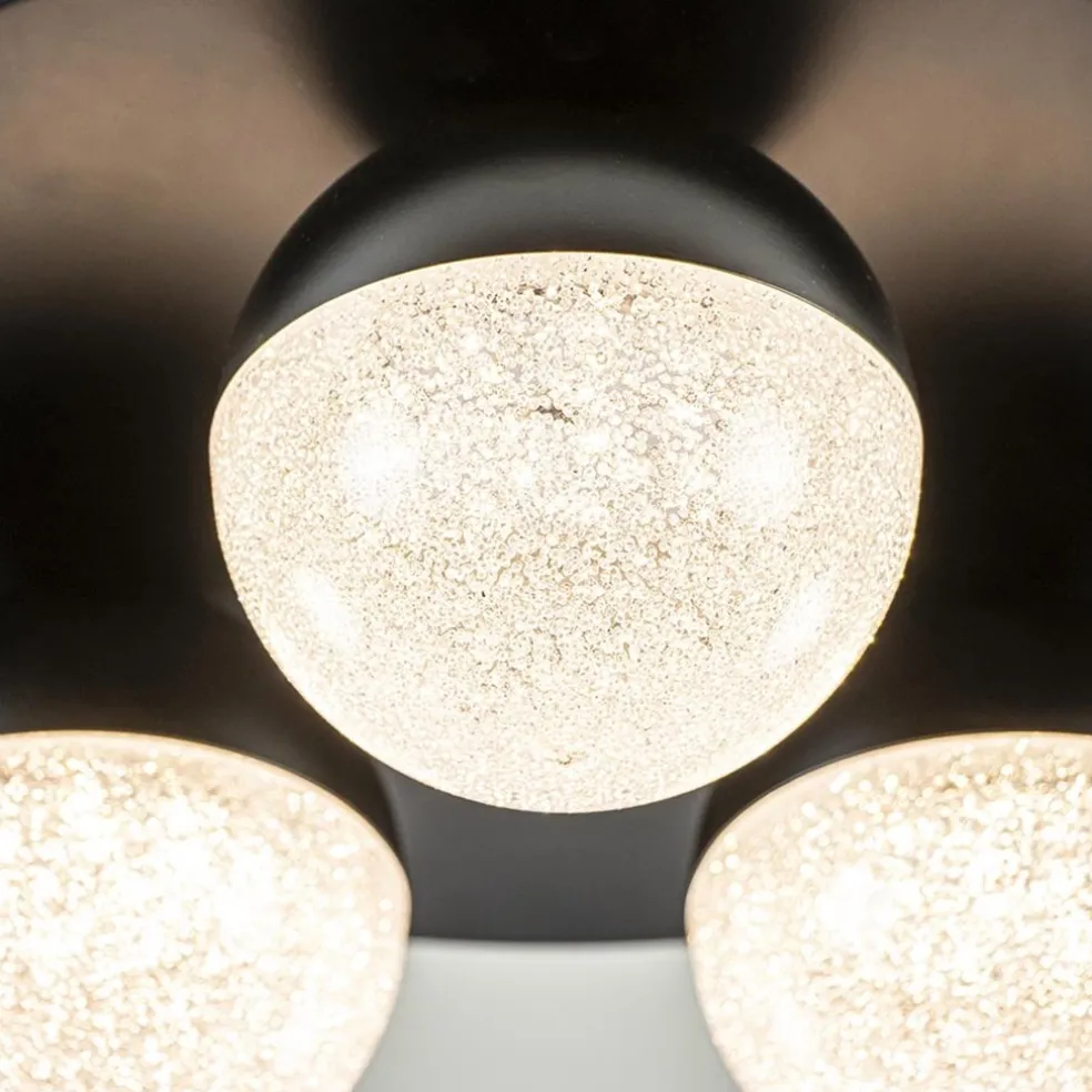 3-Lichts ronde LED plafondlamp zwart 3-standen dimbaar