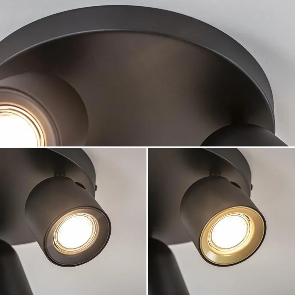 3-Lichts ronde opbouwspot zwart verstelbaar
