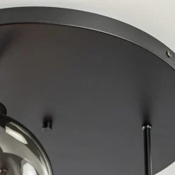 3-Lichts ronde plafondlamp met smoke glazen bollen