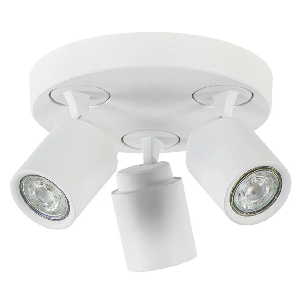 3-Lichts ronde plafondspot wit verstelbaar