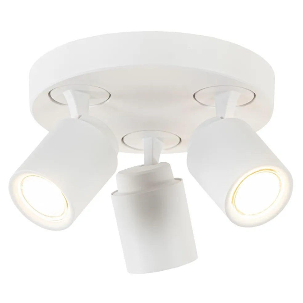 3-Lichts ronde plafondspot wit verstelbaar