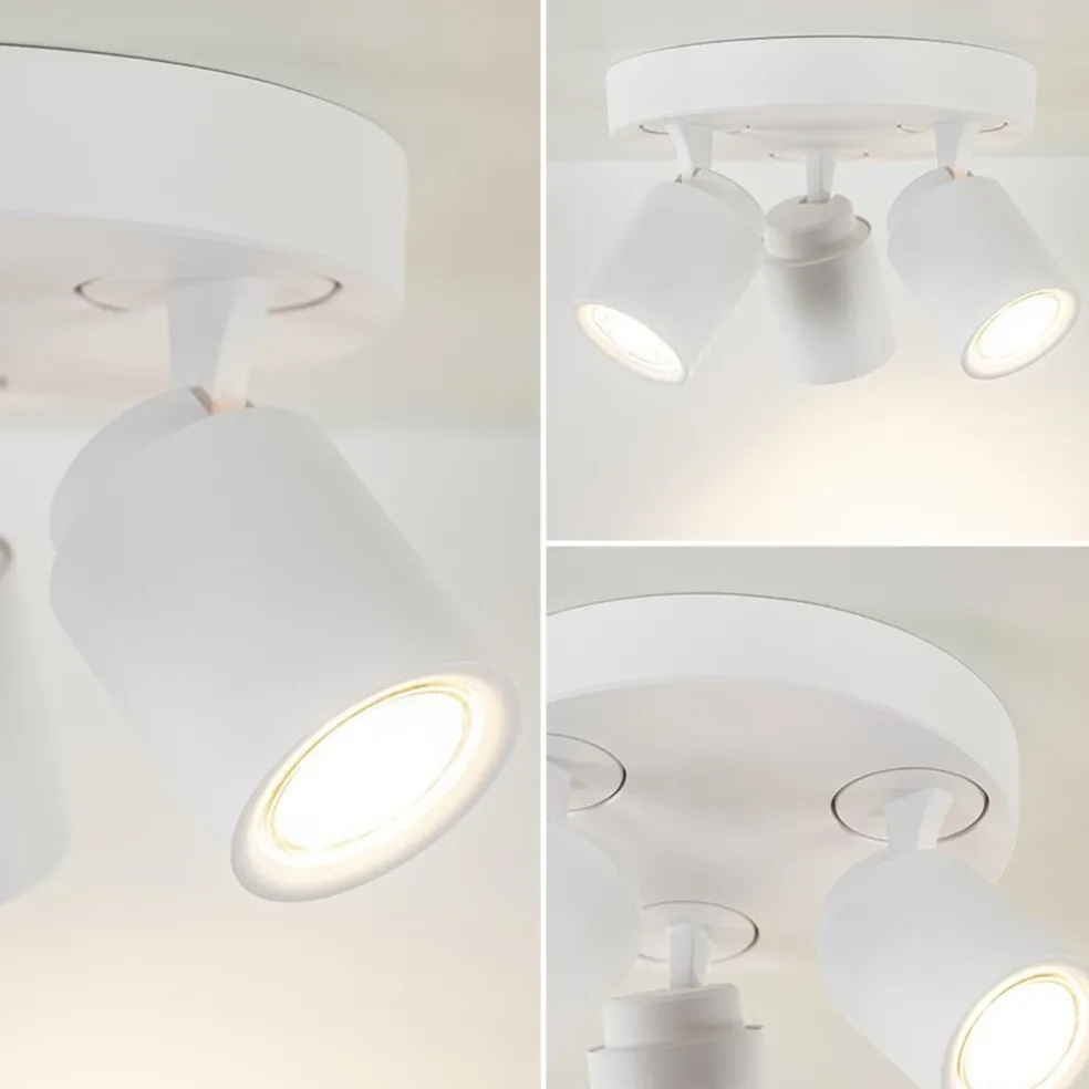 3-Lichts ronde plafondspot wit verstelbaar