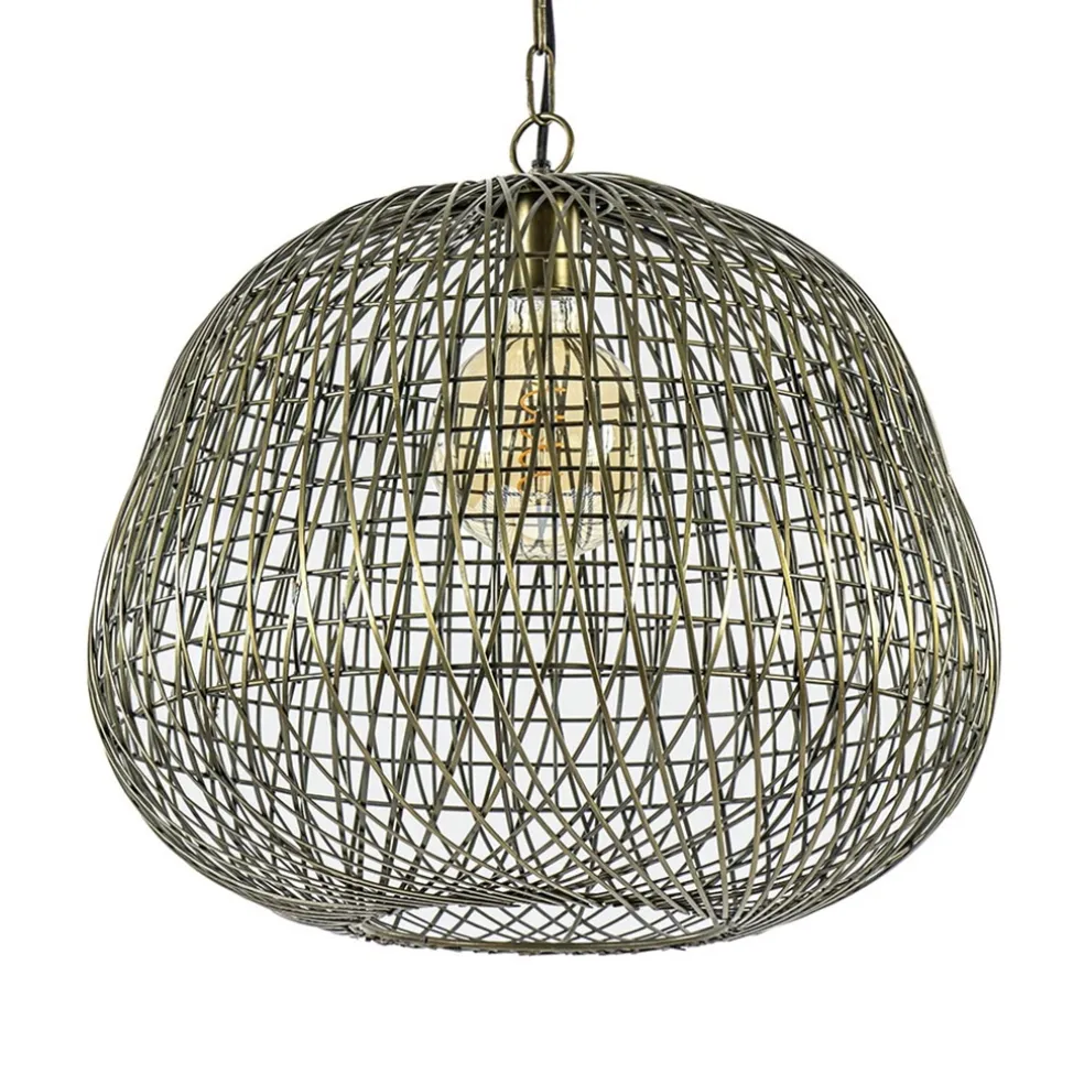 Light & Living hanglamp Alwina brons draad