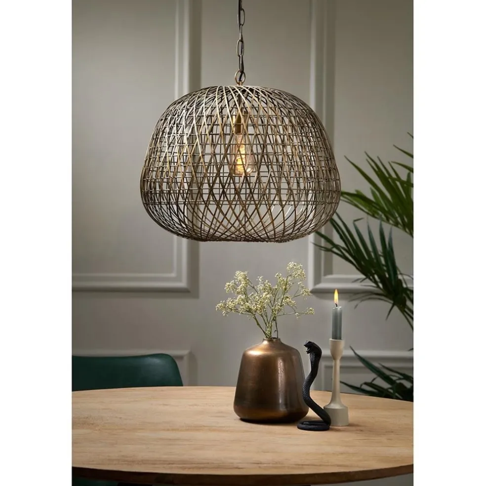 Light & Living hanglamp Alwina brons draad