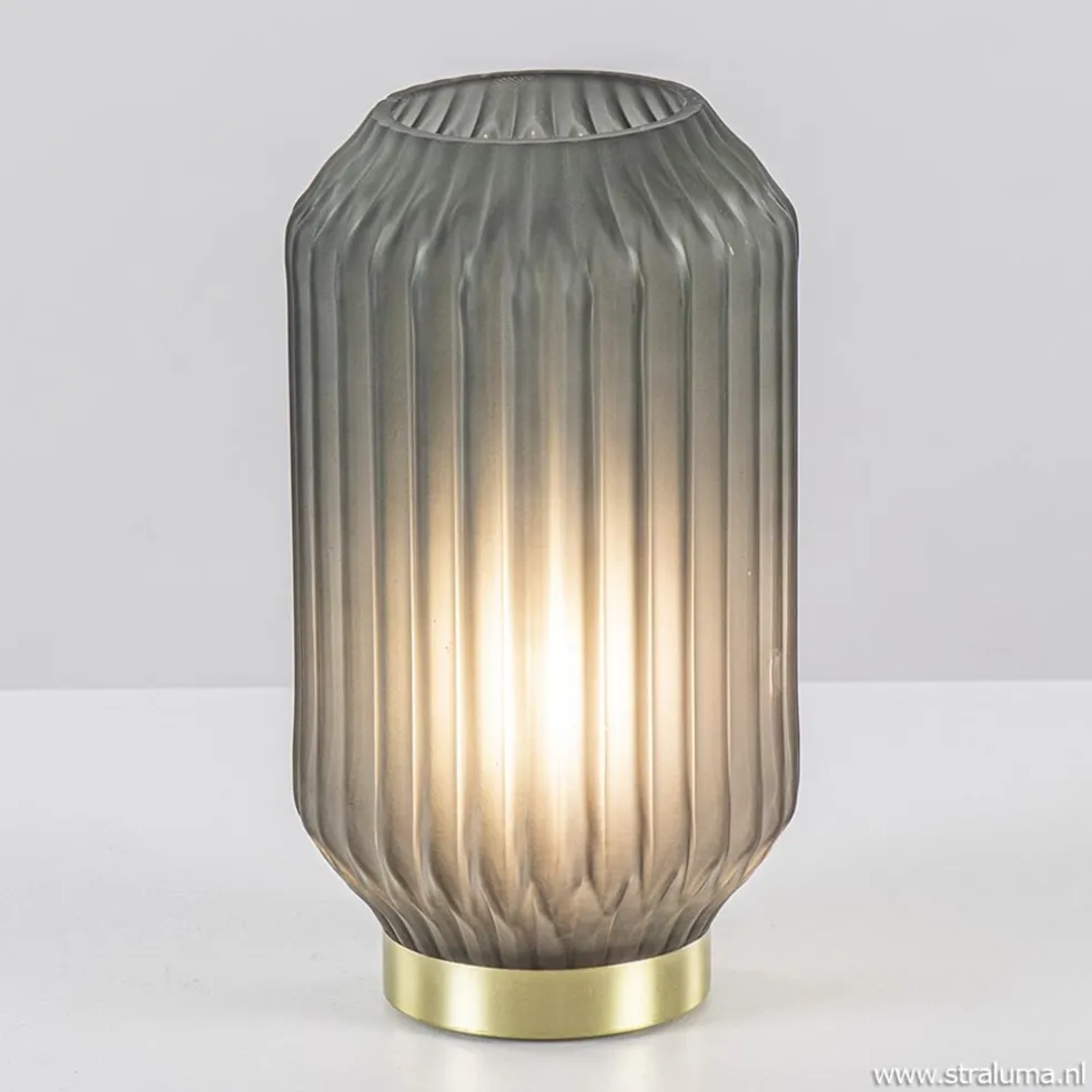 Light & Living tafellamp Ivot mat olijf groen