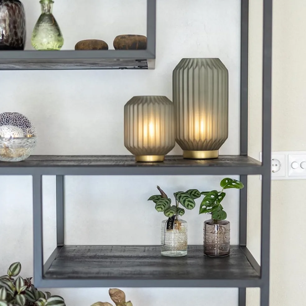 Light & Living tafellamp Ivot mat olijf groen