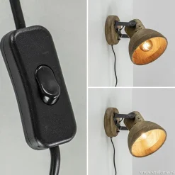 Light & Living wandlamp Ilanio hout met metaal