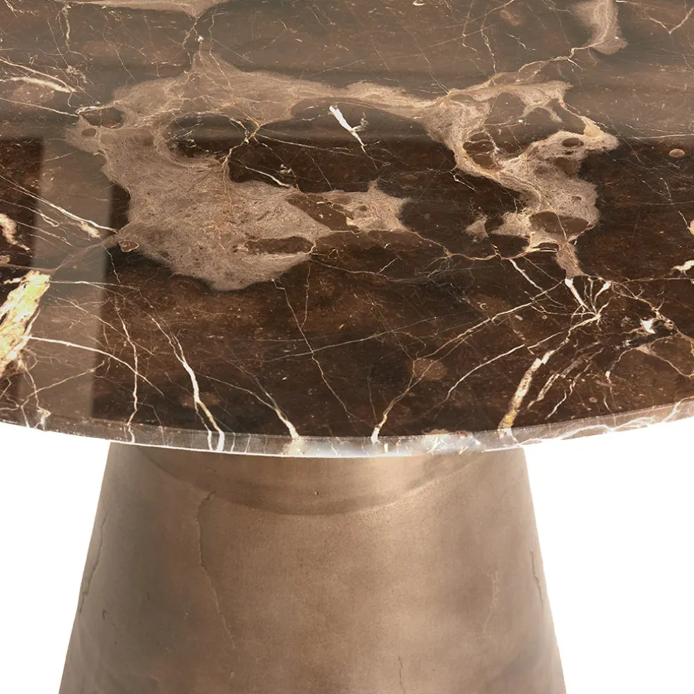 Light and Living eetkamertafel Ynex marmer donker bruin