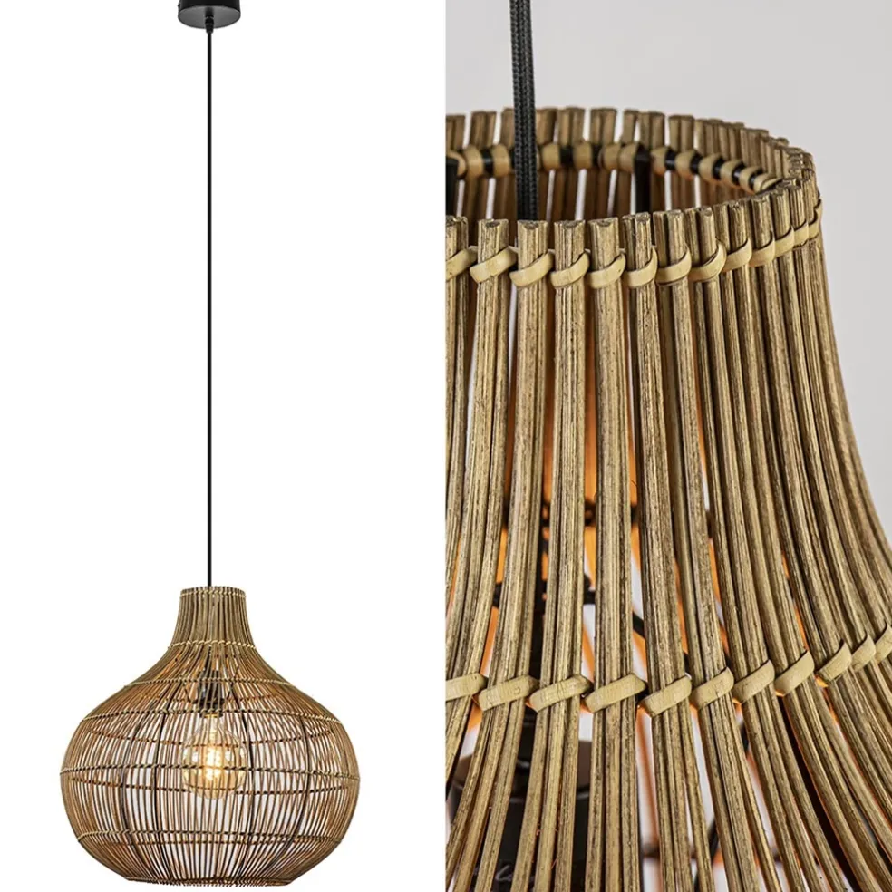Light and Living hanglamp Pacino donker rotan
