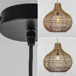 Light and Living hanglamp Pacino donker rotan
