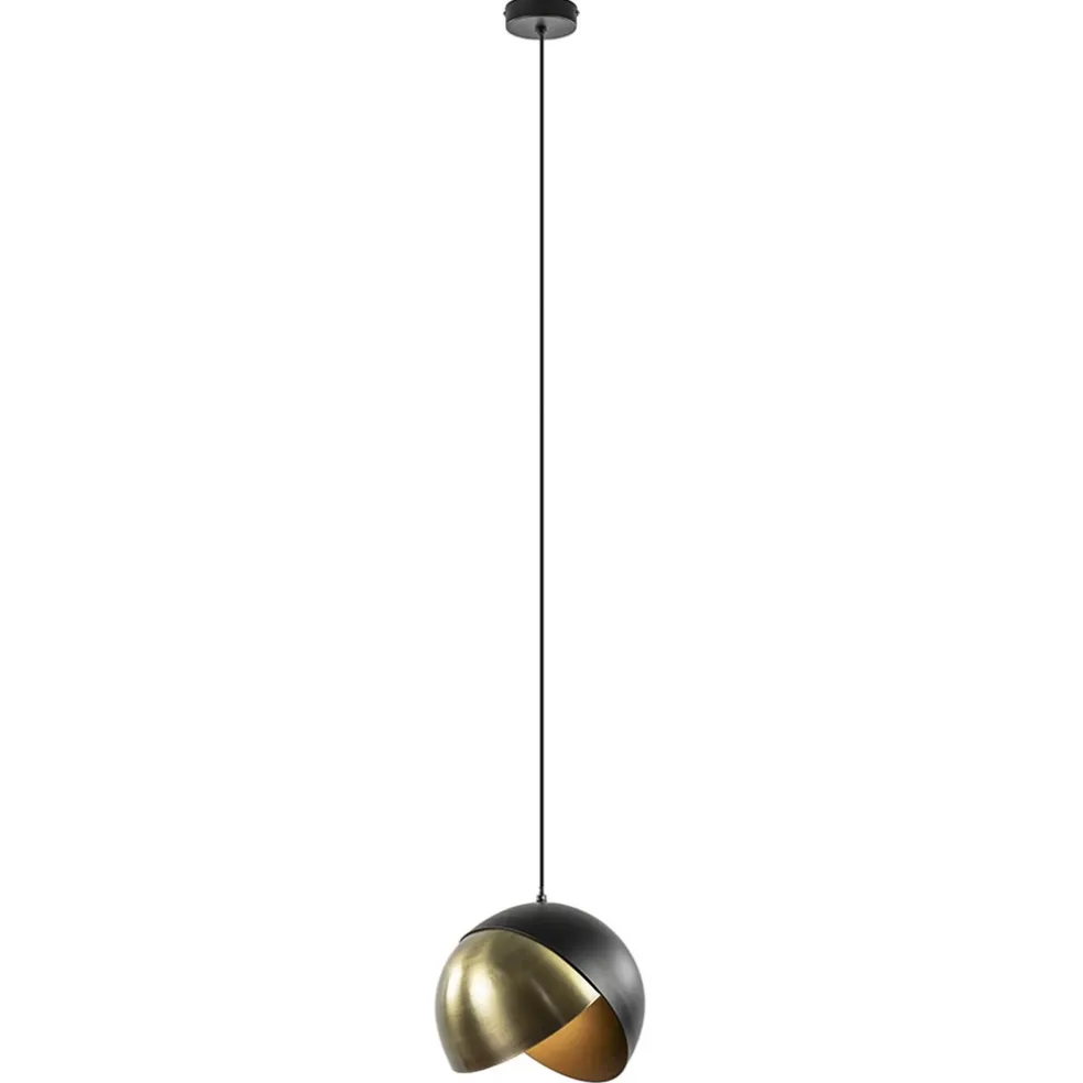 Light and Living hanglamp Namco zwart met antiek brons