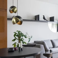 Light and Living hanglamp Namco zwart met antiek brons