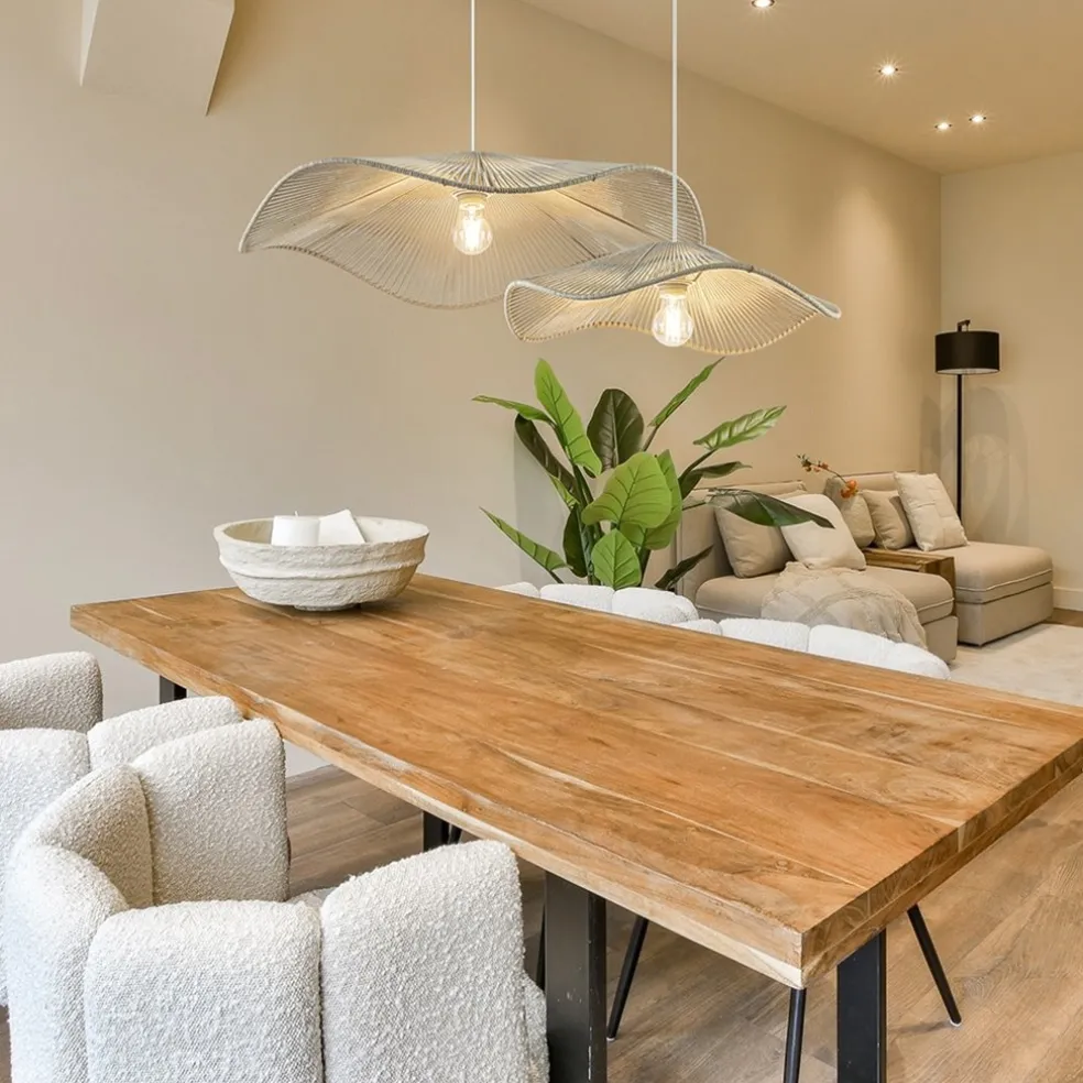 Light and Living hanglamp Rafa crème 50 cm