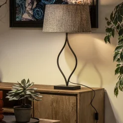 Light and Living lampvoet Okno mat zwart