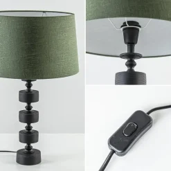 Light and Living tafellamp Gody mat zwart