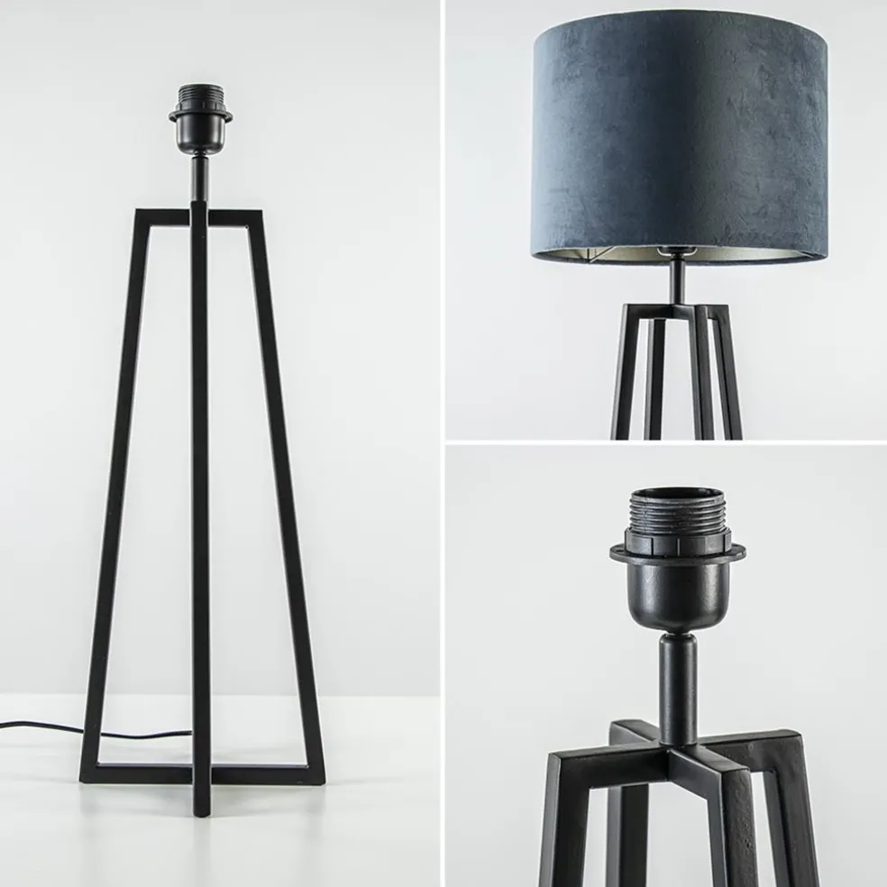 Light and Living tafellamp Miley mat zwart