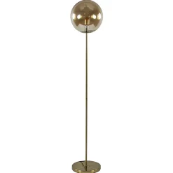 Light and Living vloerlamp Medina goud met amber glas